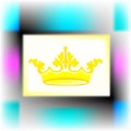 Colore crown icon with decor. For applications game interface and web sites. The symbol of power. The sign of the king and queen.